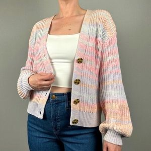 Gap Pink Rainbow Cardigan